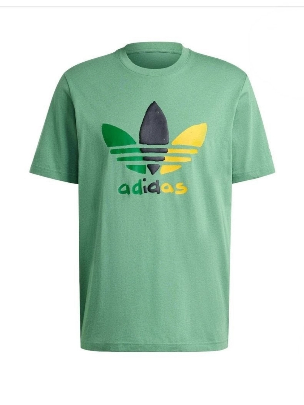Adidas Originals Mens Large Green Training Supply Sport Tee Trefoil Logo Tshirt